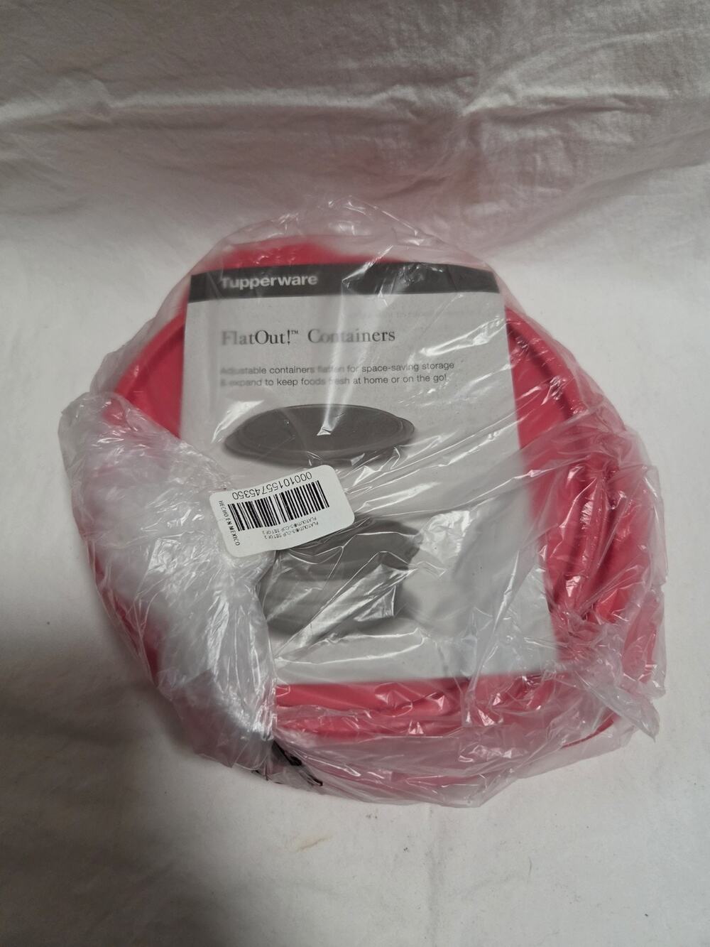 2 Tupperware Flat Out Expandable Collapsible Container Set Of 2 Pink 3 Cup NEW